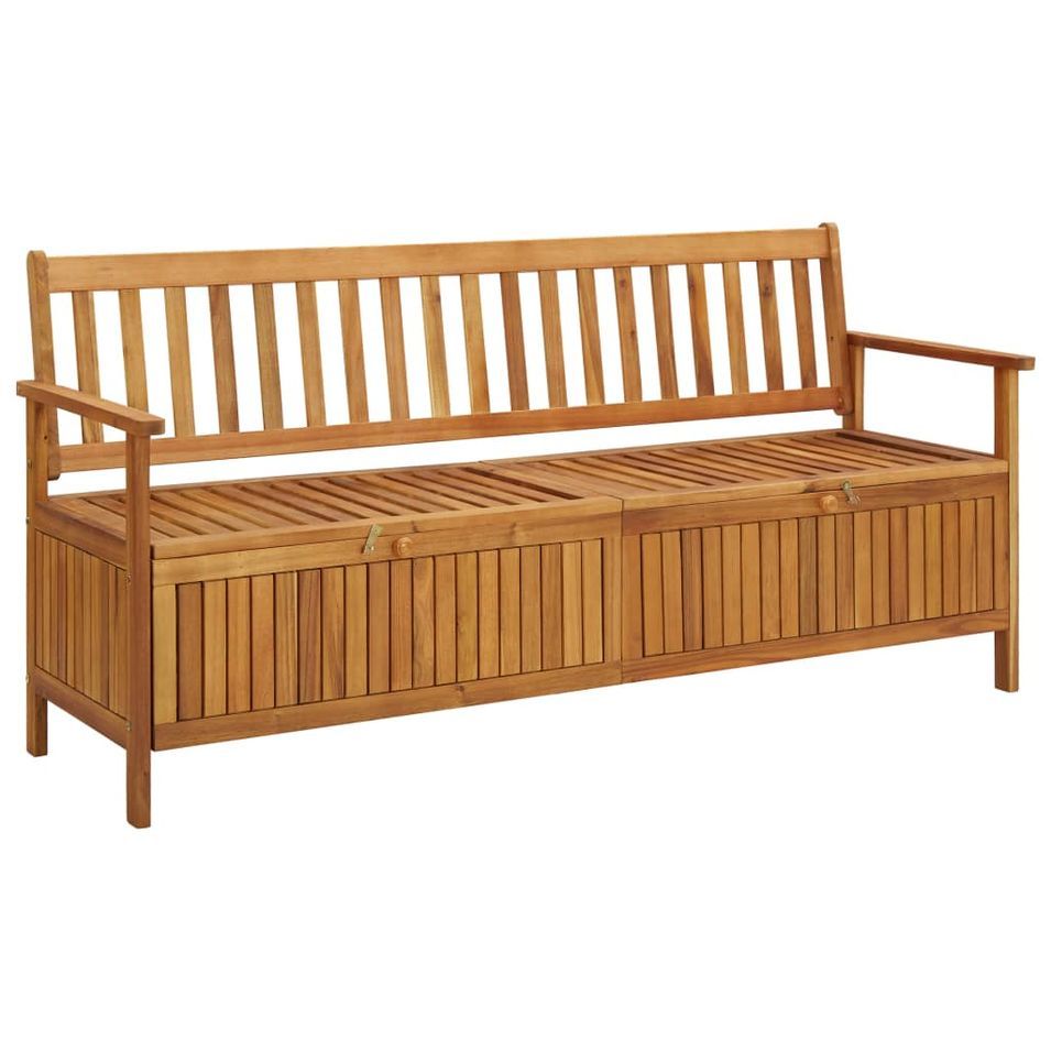 Banc de rangement de jardin 170 cm Bois d'acacia solide - Photo n°1