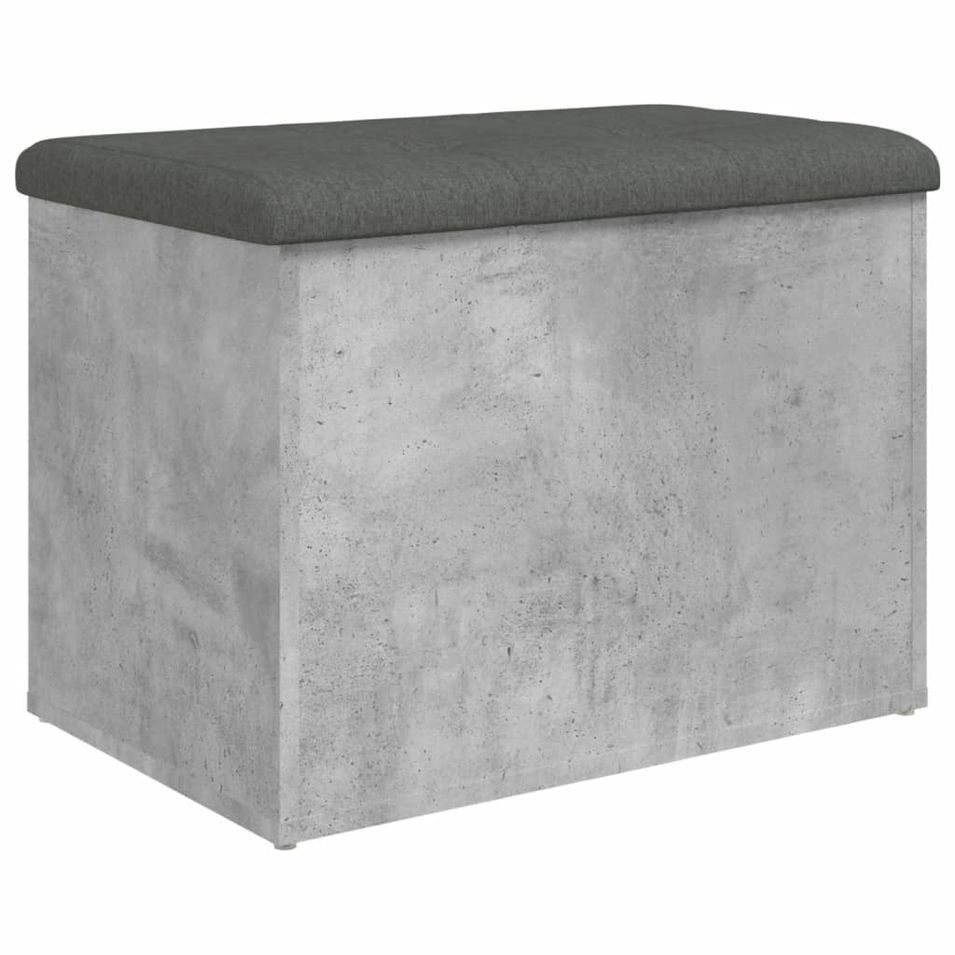 Banc de rangement gris béton 62x42x45 cm bois d'ingénierie - Photo n°1