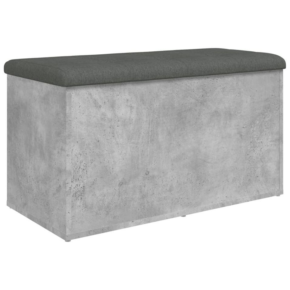 Banc de rangement gris béton 82x42x45 cm bois d'ingénierie - Photo n°1
