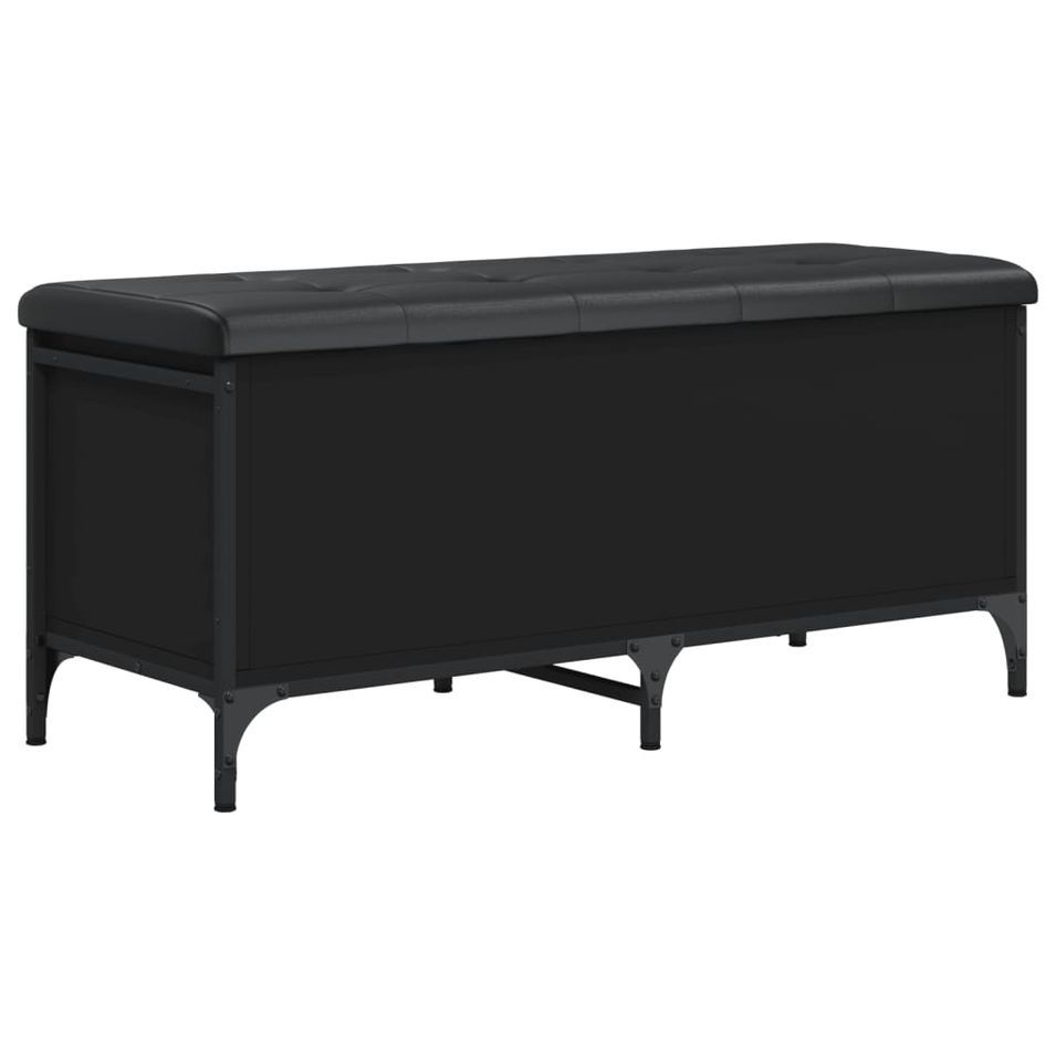 Banc de rangement noir 102x42x45 cm bois d'ingénierie - Photo n°1