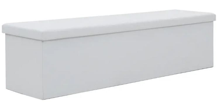 Banc de rangement pliable similicuir blanc Piko - Photo n°1