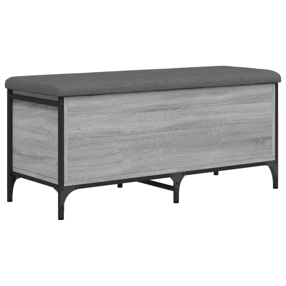 Banc de rangement sonoma gris 102x42x45 cm bois d'ingénierie - Photo n°1