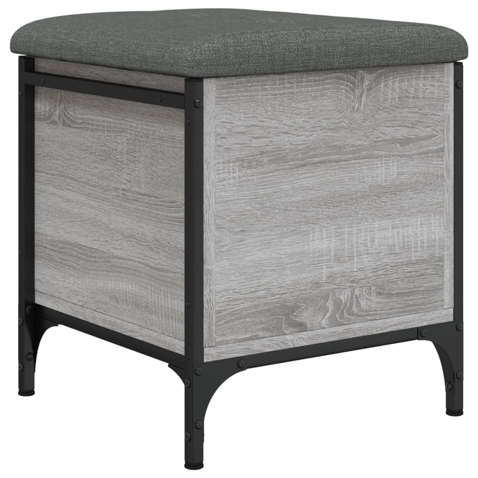 Banc de rangement sonoma gris 42x42x45 cm bois d'ingénierie - Photo n°1