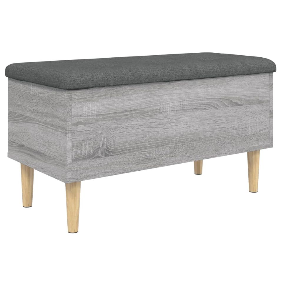 Banc de rangement sonoma gris 82x42x46 cm bois d'ingénierie - Photo n°1