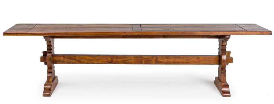 Banc en bois d'acacia massif finition rustique marron Kastela 178 cm - Photo n°1
