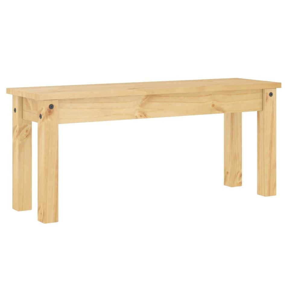 Banc en bois de pin massif Autika 105 cm – Élégance rustique et polyvalence - Photo n°1