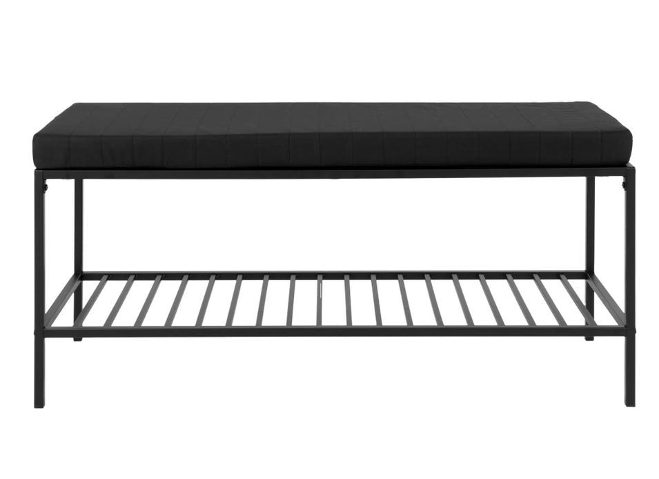 Banc en metal noir avec coussin et tablette VITA - Photo n°1