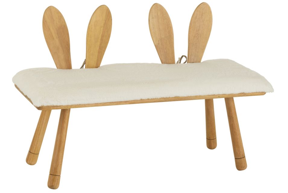 Banc enfant oreilles de lapin bois naturel Bunny L 90 cm - Photo n°1