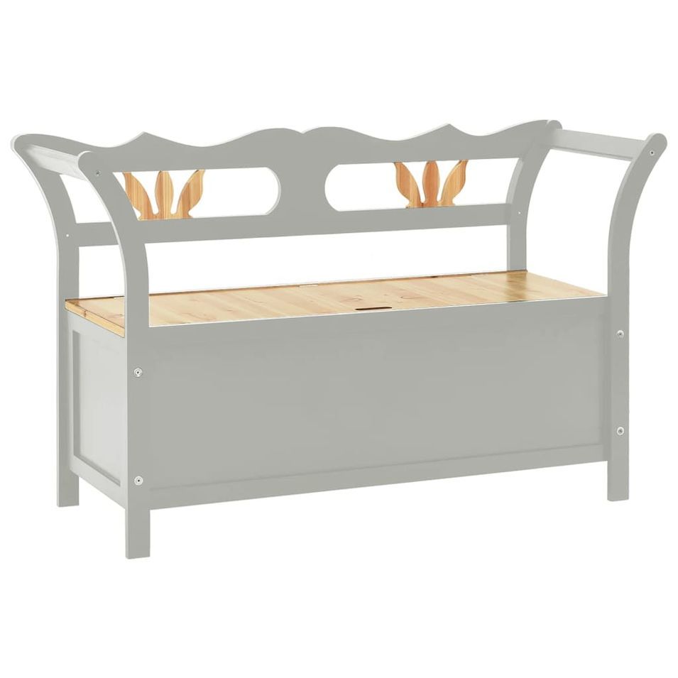 Banc Gris 107x45x75,5 cm Bois de sapin solide - Photo n°1