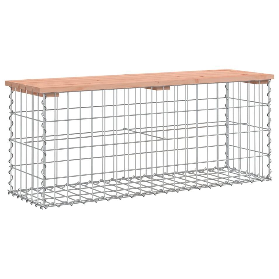 Banc jardin design gabion 103x31,5x42 cm bois massif de douglas - Photo n°1