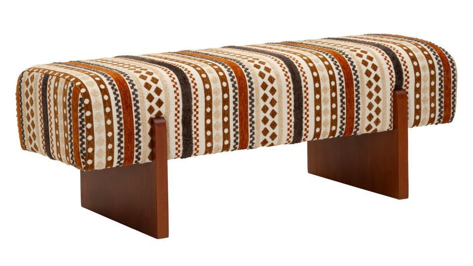 Banc multicolore en tissu style ethnique Madi - Photo n°1