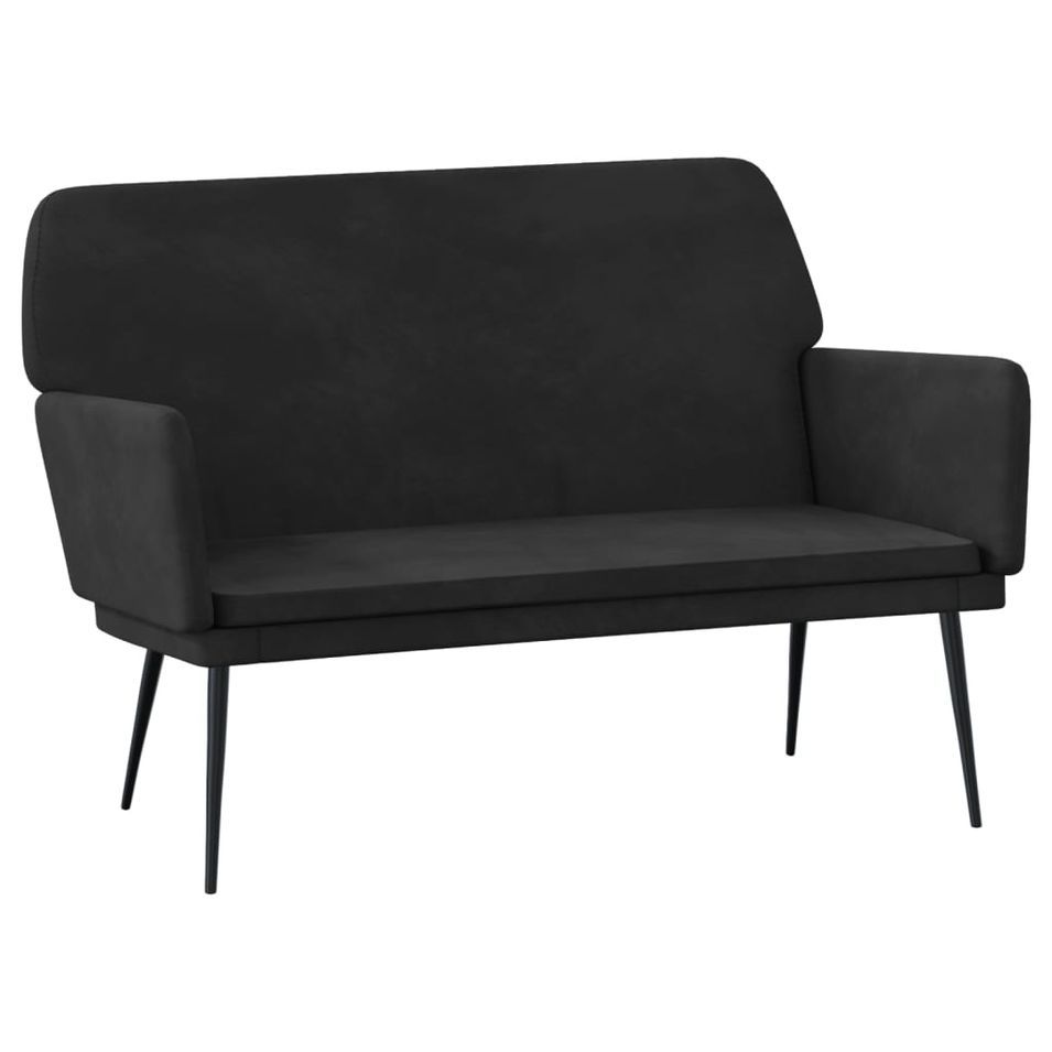 Banc Noir 108x79x79 cm Velours - Photo n°1