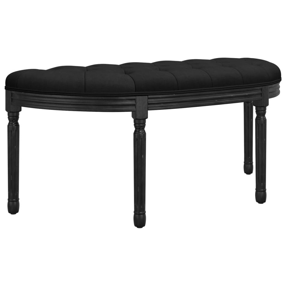 Banc Noir 110,5x45x49 cm Velours - Photo n°1