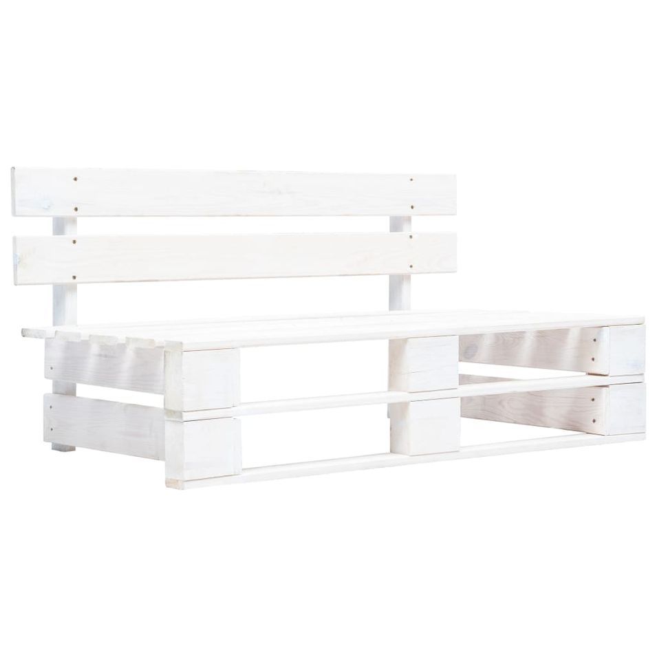 Banc palette de jardin Bois Blanc - Photo n°1