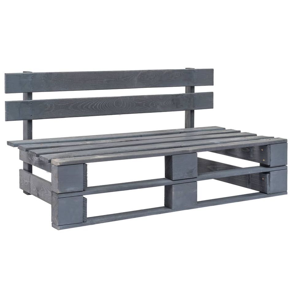 Banc palette de jardin Bois Gris - Photo n°1