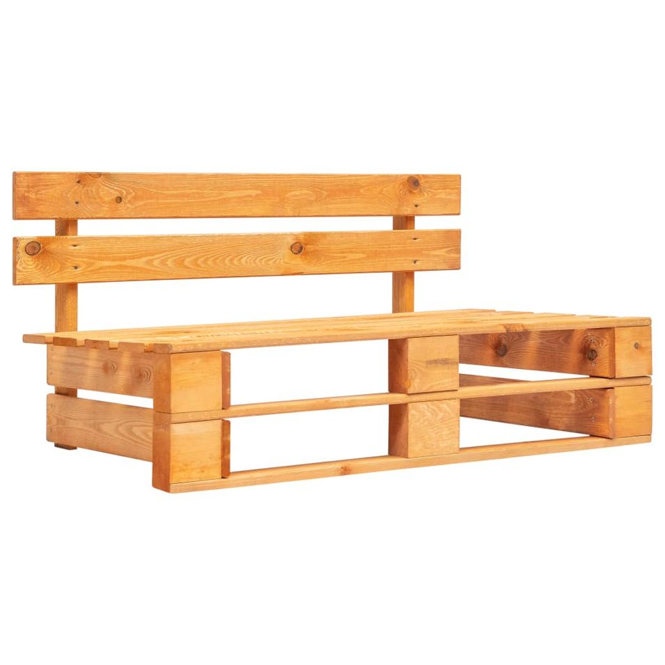 Banc palette de jardin Bois Marron miel - Photo n°1
