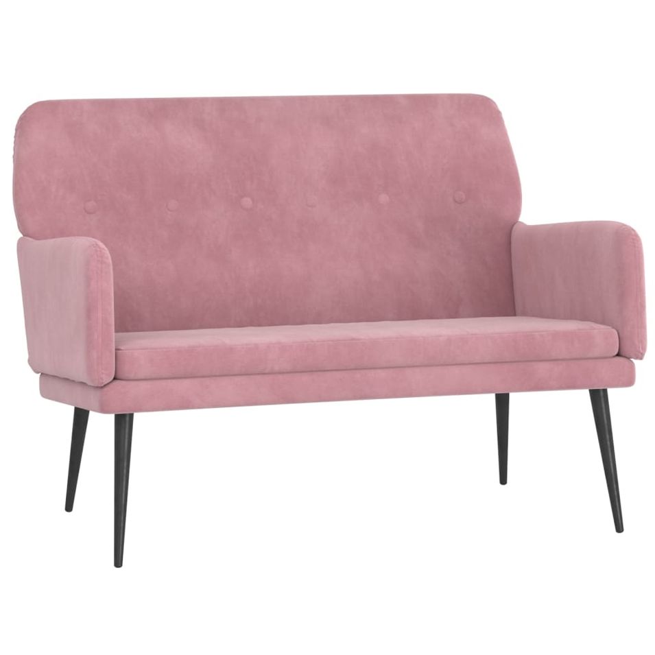 Banc Rose 108x79x79 cm Velours - Photo n°1