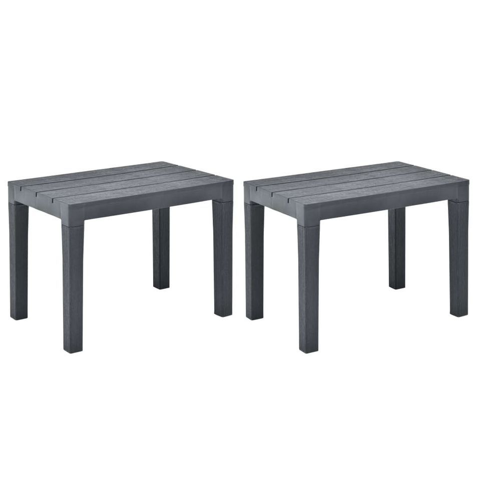 Bancs de jardin 2 pcs Anthracite Plastique - Photo n°1