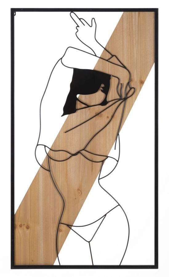 Bande murale -a- fer et bois cm 50x2x90 - Photo n°1