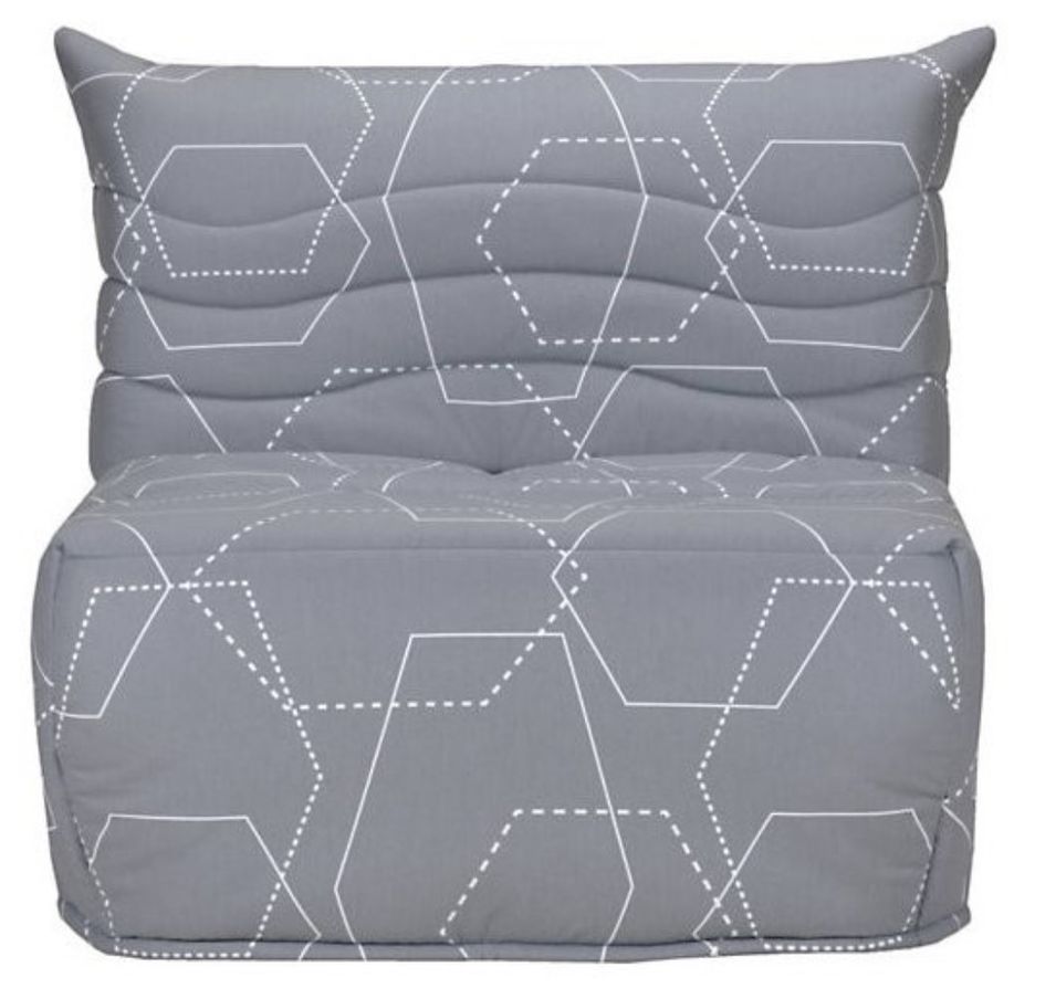Banquette BZ gris imprimé 90x190 cm Matelas Starconfort 12 cm Kadria - Photo n°1