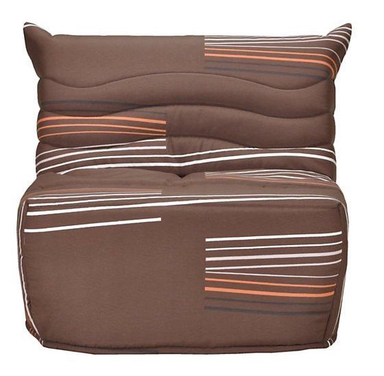 Banquette BZ marron imprimé 90x190 cm Matelas Starconfort 12 cm Artiste - Photo n°1