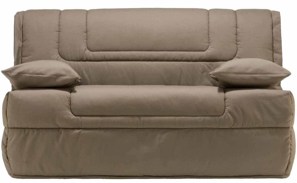 Banquette BZ Taupe 140 Matelas 9 cm Calamea - Photo n°1