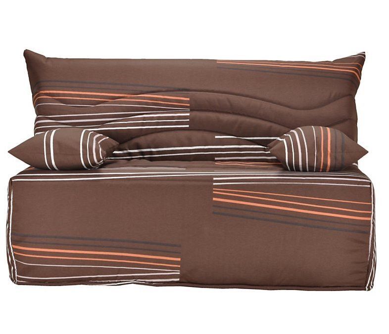Banquette BZ taupe imprimé 140x200 cm Matelas Starconfort 12 cm Kadria - Photo n°1