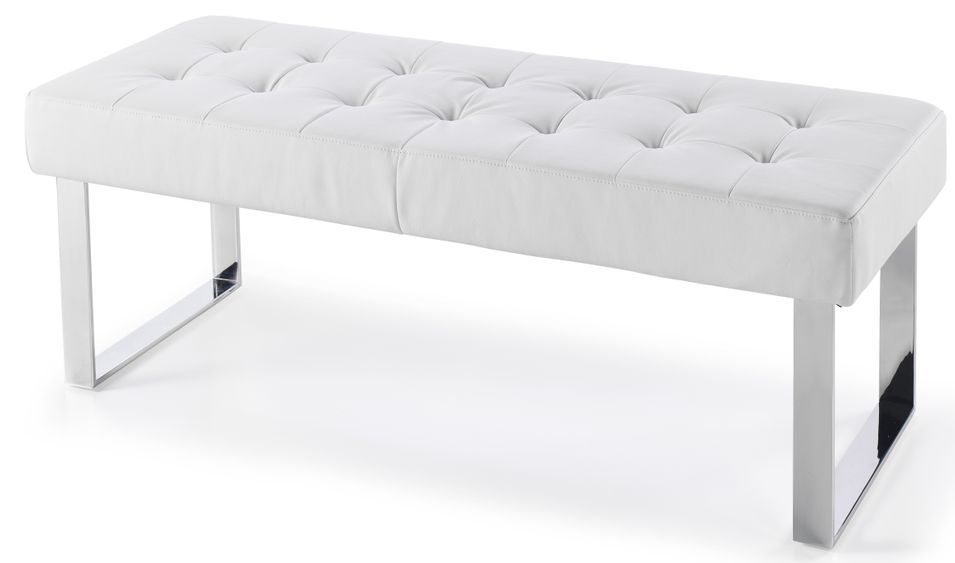 Banquette capitonnée tissu et pieds acier inoxydable Dezina - Photo n°1