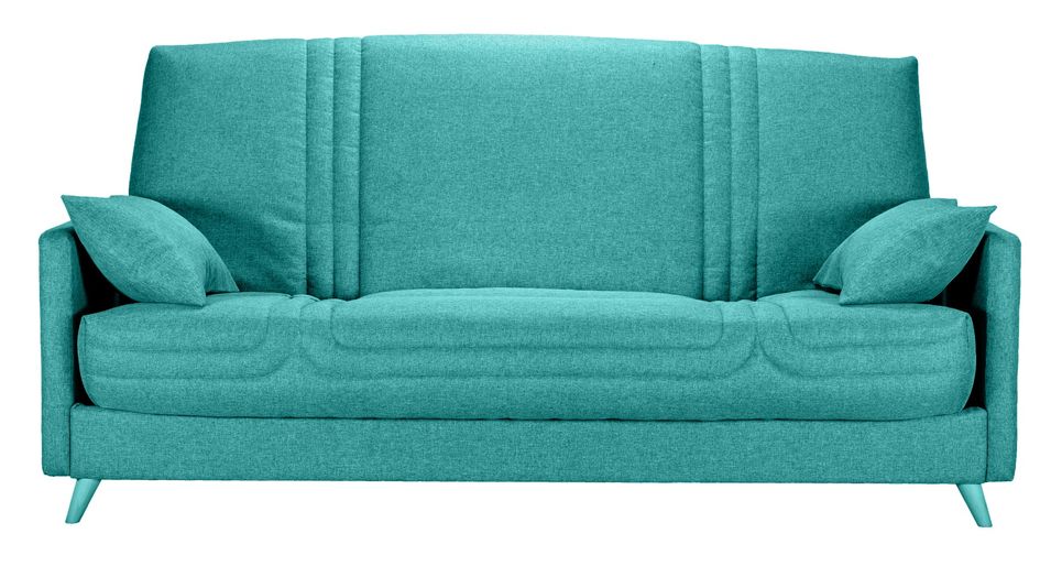 Banquette clic clac tissu 130x190 cm matelas Bultex 14 cm avec rangement Balia - Photo n°1