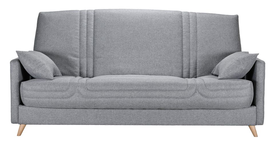 Banquette clic clac tissu 130x190 cm matelas Bultex 14 cm avec rangement Balia - Photo n°1
