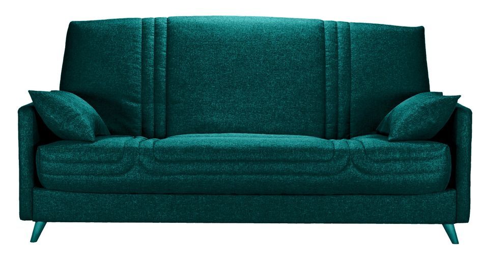 Banquette clic clac tissu 130x190 cm matelas Bultex 14 cm avec rangement Balia - Photo n°1