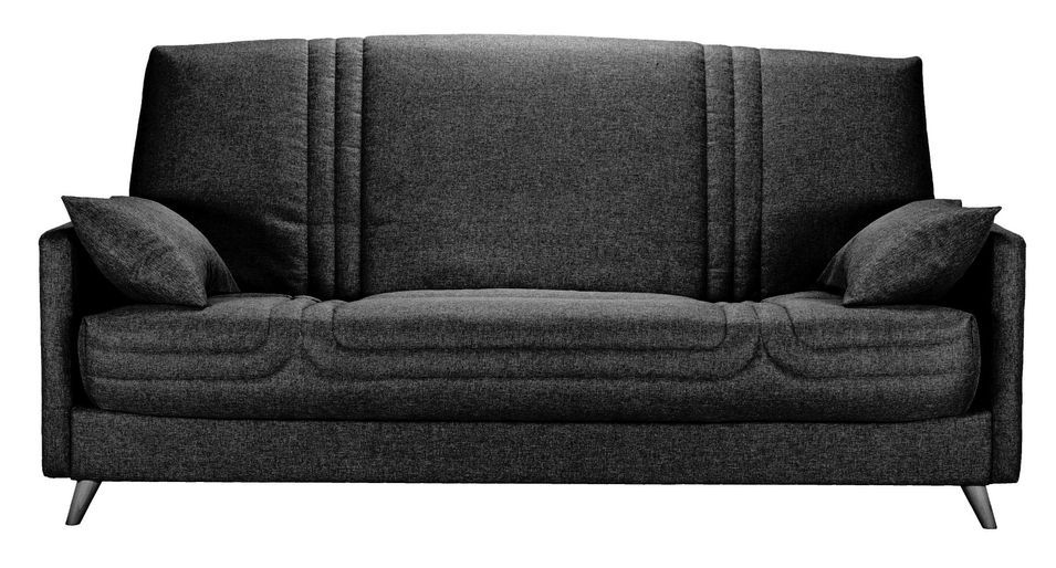 Banquette clic clac tissu 130x190 cm matelas Bultex 14 cm avec rangement Balia - Photo n°1
