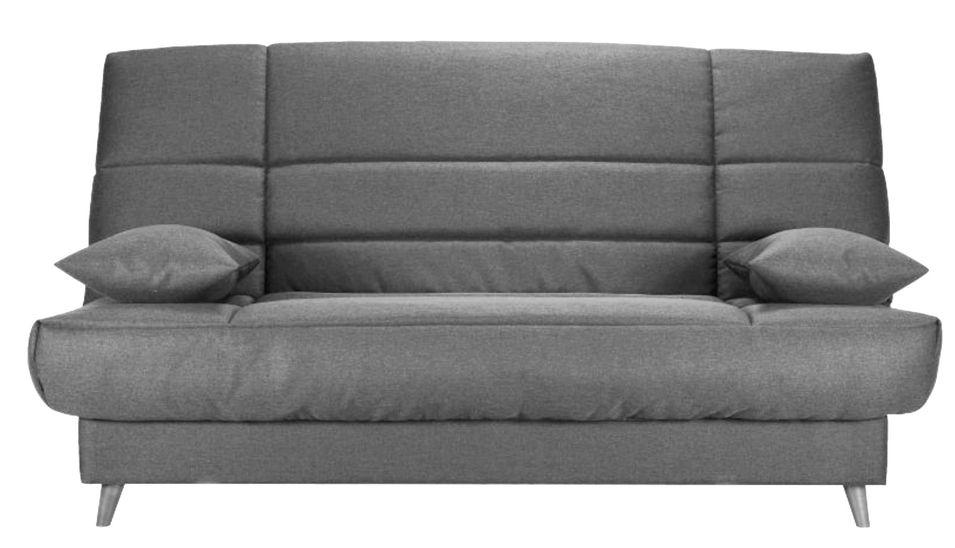 Banquette Clic-clac tissu 130x190 cm matelas Bultex 14 cm avec rangement Boky - Photo n°1