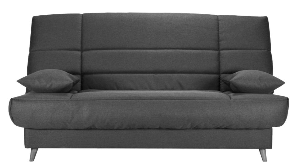 Banquette Clic-clac tissu 130x190 cm matelas Bultex 14 cm avec rangement Boky - Photo n°1