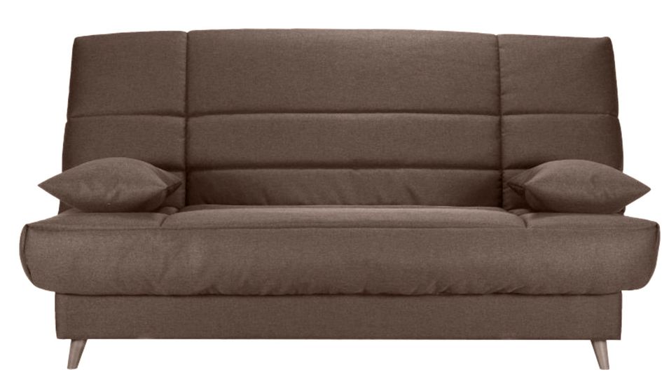 Banquette Clic-clac tissu 130x190 cm matelas Bultex 14 cm avec rangement Boky - Photo n°1