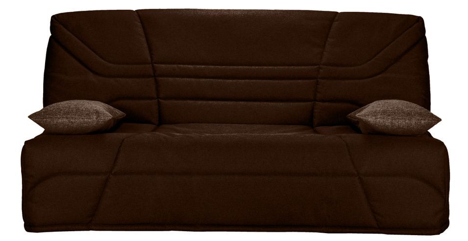 Banquette clic clac tissu 130x190 cm matelas Starbed 13 cm avec coffre de rangement Raka - Photo n°1