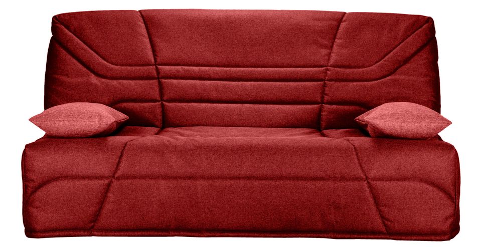 Banquette clic clac tissu 130x190 cm matelas Starbed 13 cm avec coffre de rangement Raka - Photo n°1