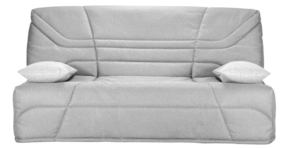 Banquette clic clac tissu 130x190 cm matelas Starbed 13 cm avec coffre de rangement Raka - Photo n°1