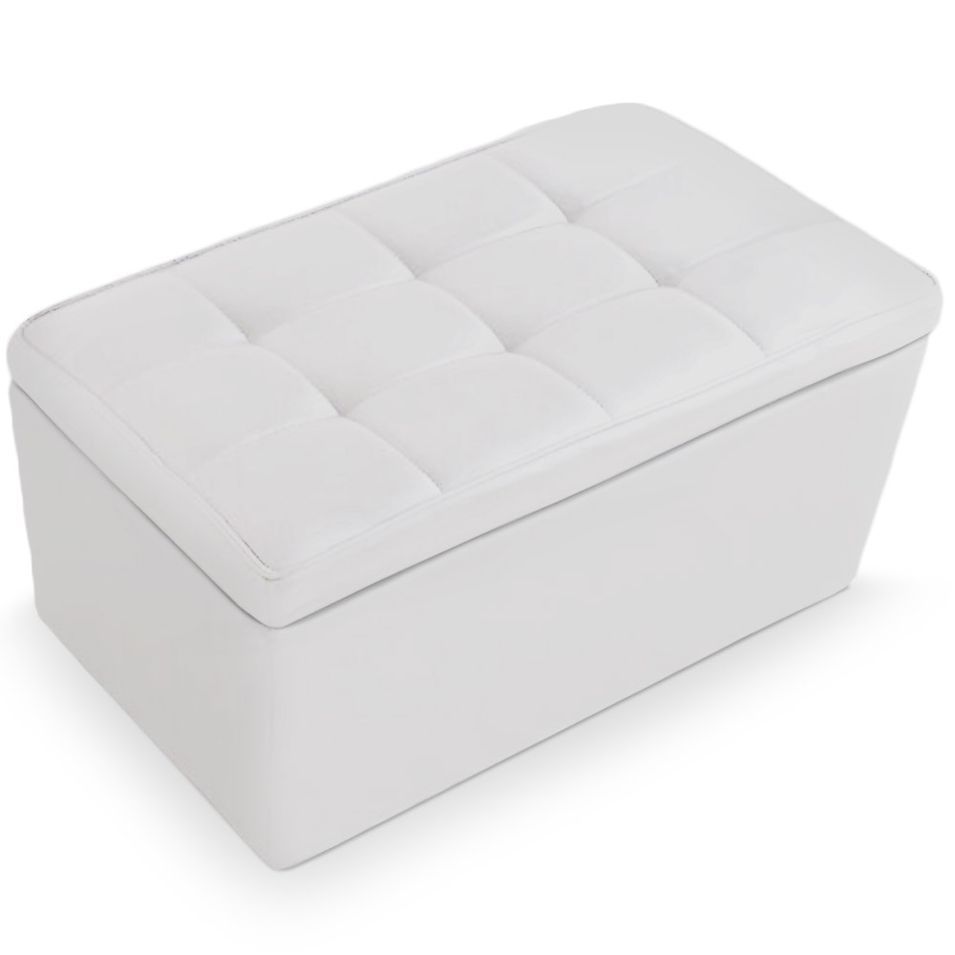 Banquette Coffre capitonnée Blanc Kila - Photo n°1