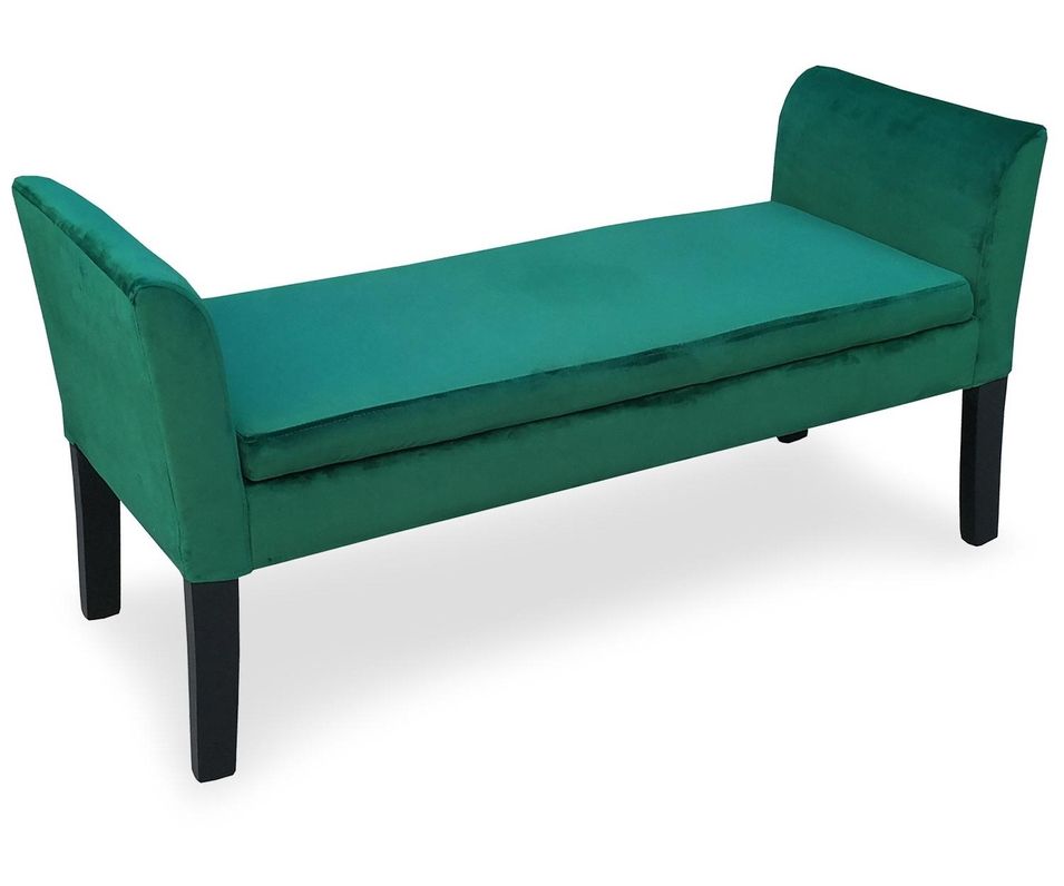Banquette coffre velours vert Iliana 114 cm - Photo n°1