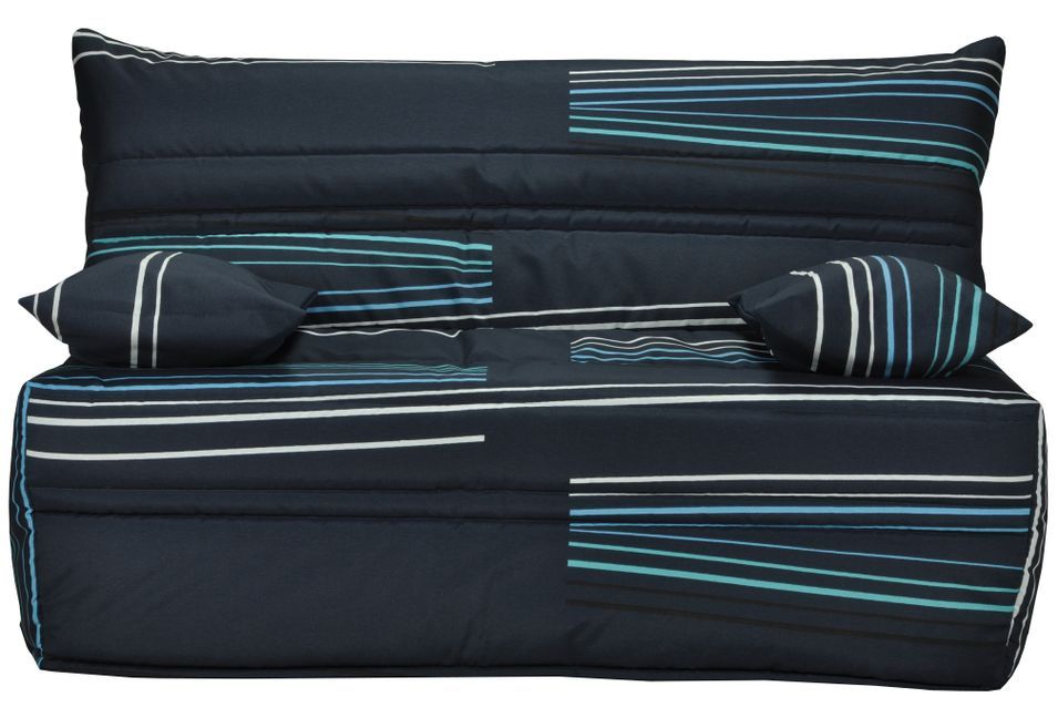 Banquette lit accordéon 2 places 140x190 cm design bleu Optale - Photo n°1
