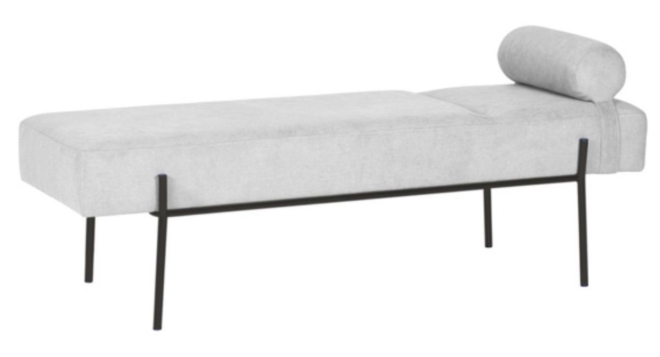 Banquette moderne en tissu et métal noir laqué BARCALO 140 cm - Photo n°1