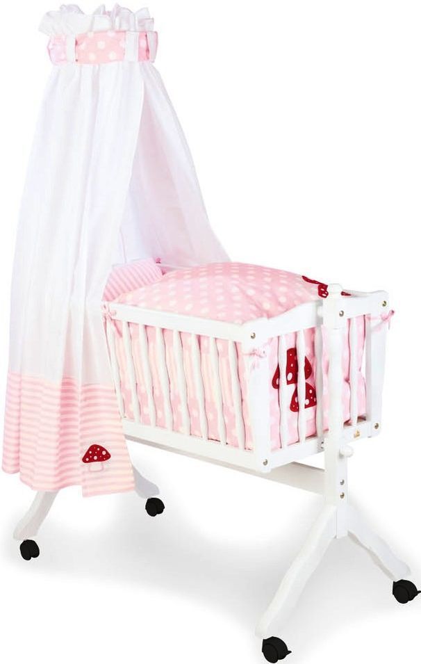 Berceau à pendule bébé hêtre laqué blanc Tina - Photo n°1