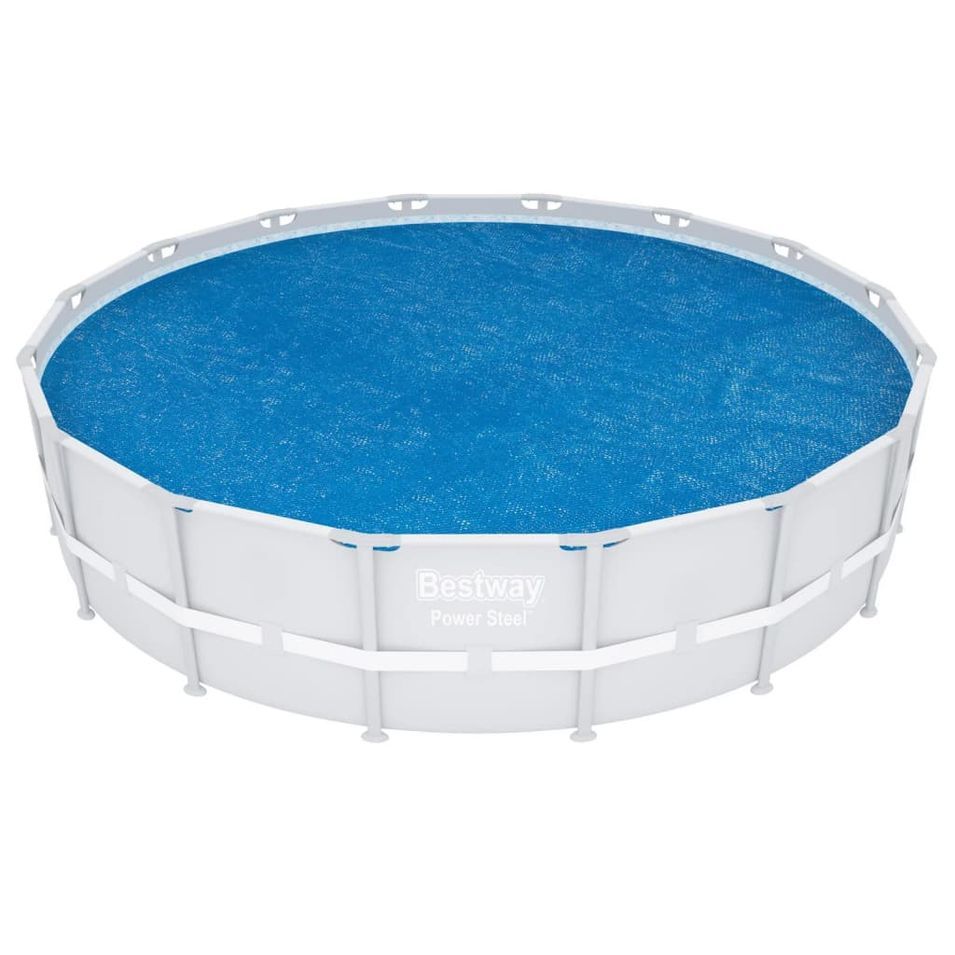 Bestway Couverture solaire de piscine ronde 462 cm Bleu - Photo n°1