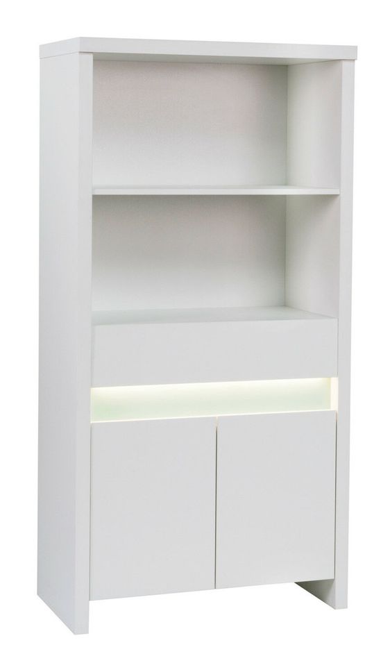 Bibliothèque 2 portes bois laqué blanc Planet White - Photo n°1