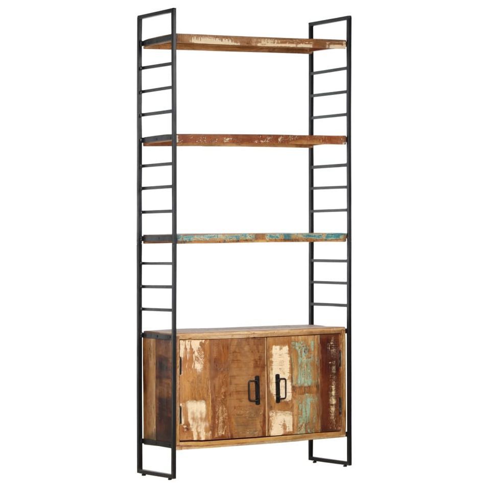 Bibliothèque 4 niveaux 80x30x180 cm Bois solide de récupération - Photo n°1