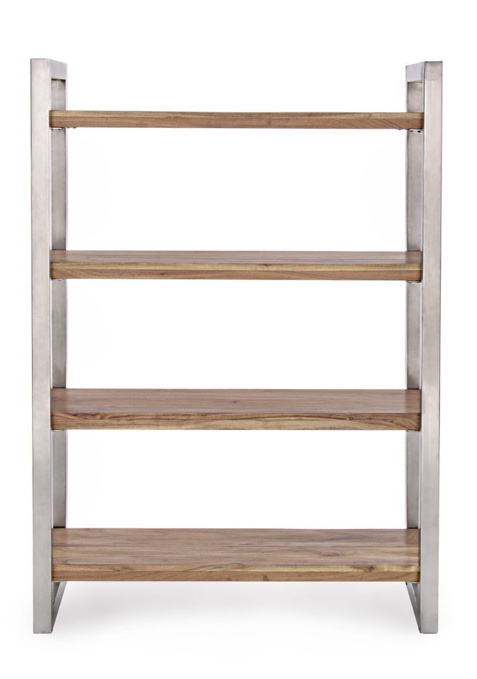 Bibliothèque 4 niveaux en bois d'acacia et acier Obito L 110 cm - Photo n°1