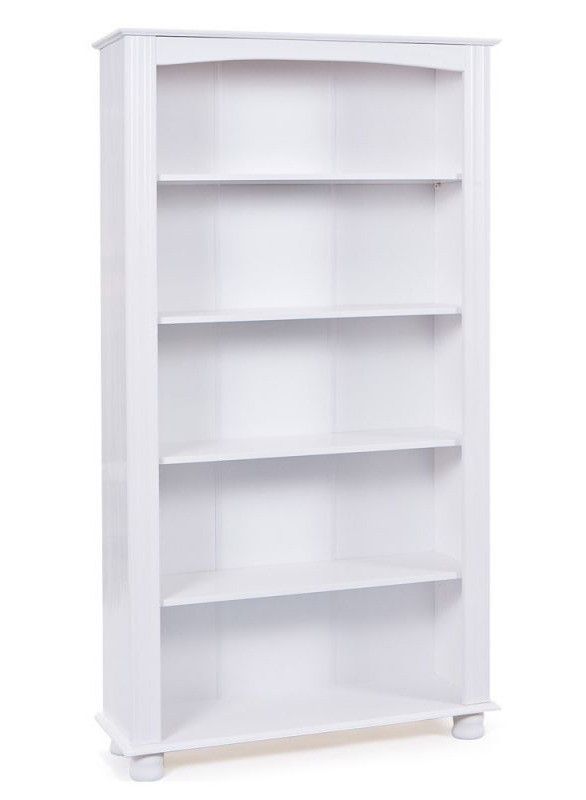 Bibliothèque 5 niveaux pin massif blanc Brito - Photo n°1