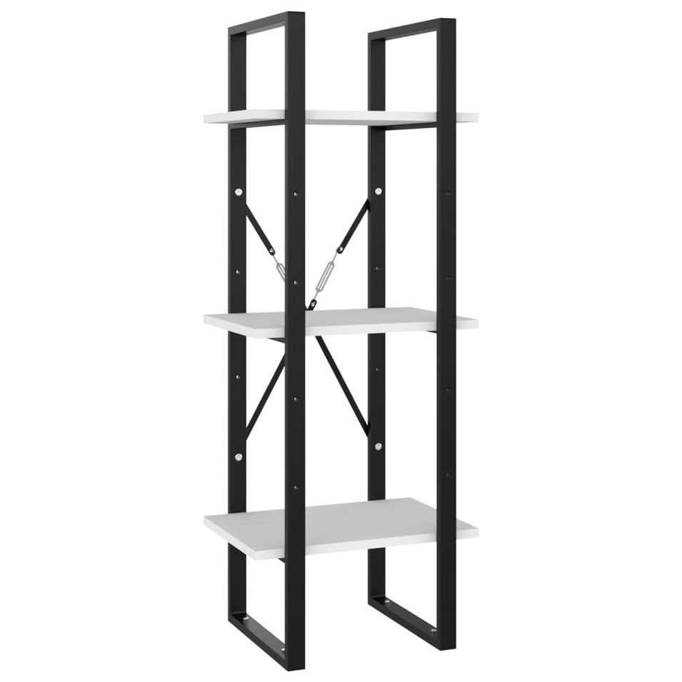 Bibliothèque à 3 niveaux Blanc 40x30x105 cm - Photo n°1