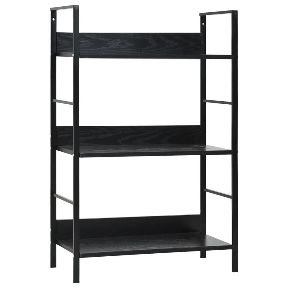 Bibliothèque à 3 niveaux Noir 60x27,6x90,5 cm - Photo n°1